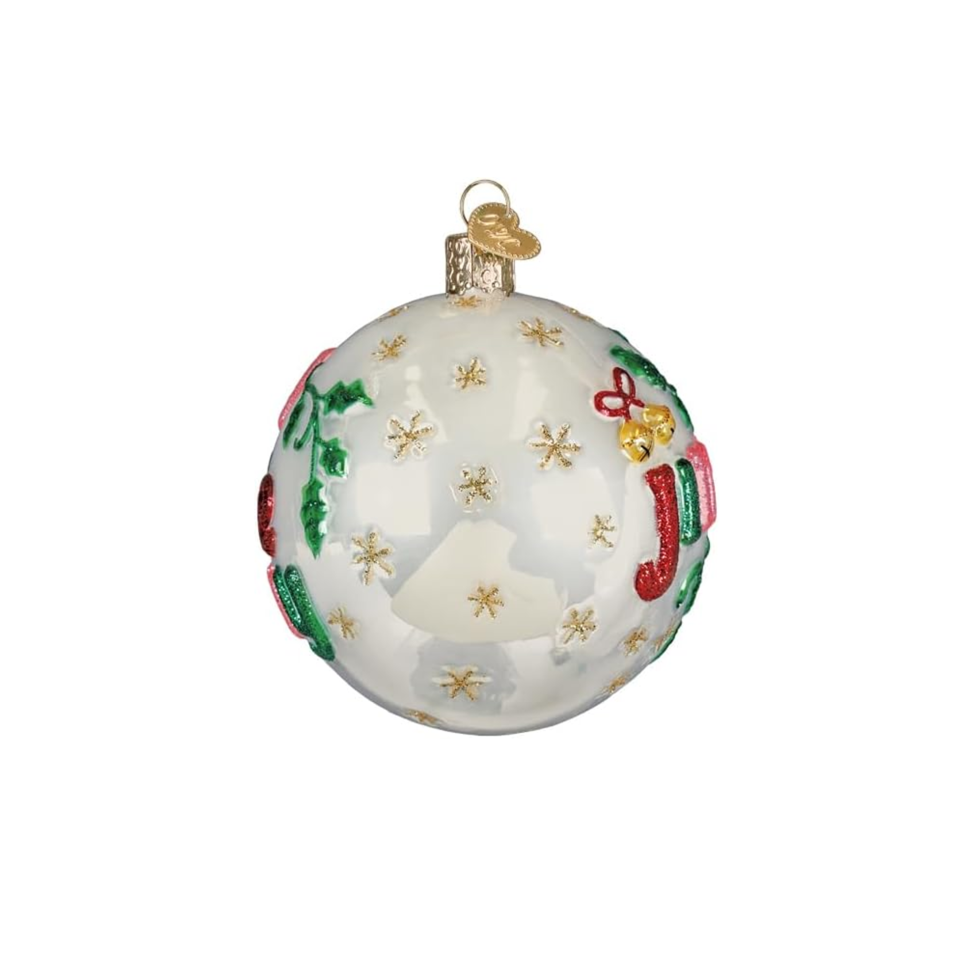 Old World Christmas, Round Collection, Jingle Bell Glass Ornament