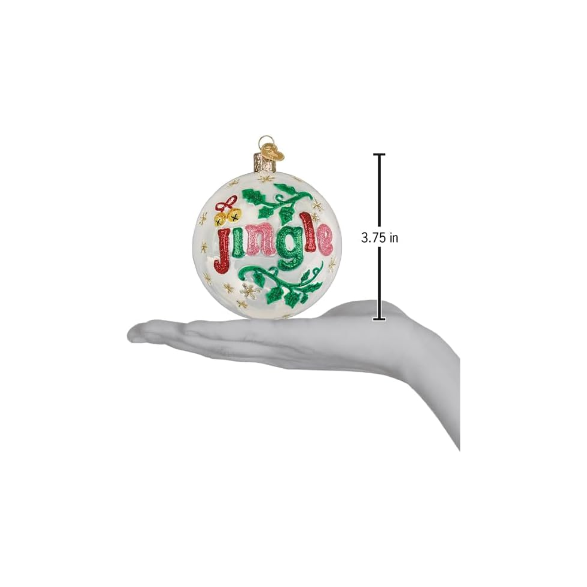 Old World Christmas, Round Collection, Jingle Bell Glass Ornament