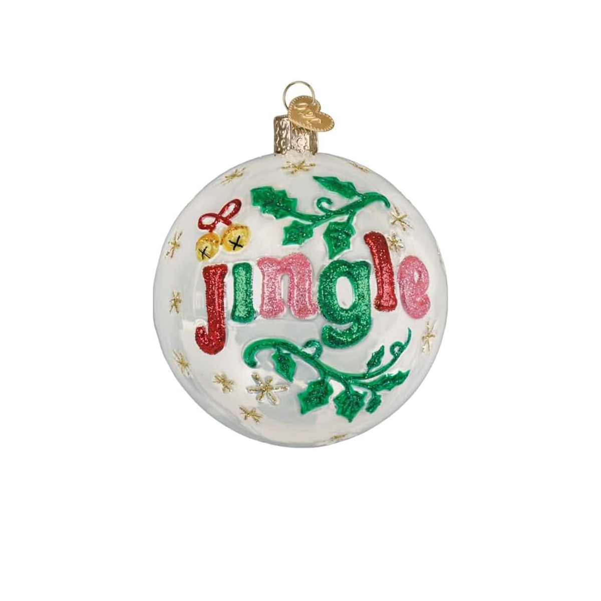 Old World Christmas, Round Collection, Jingle Bell Glass Ornament