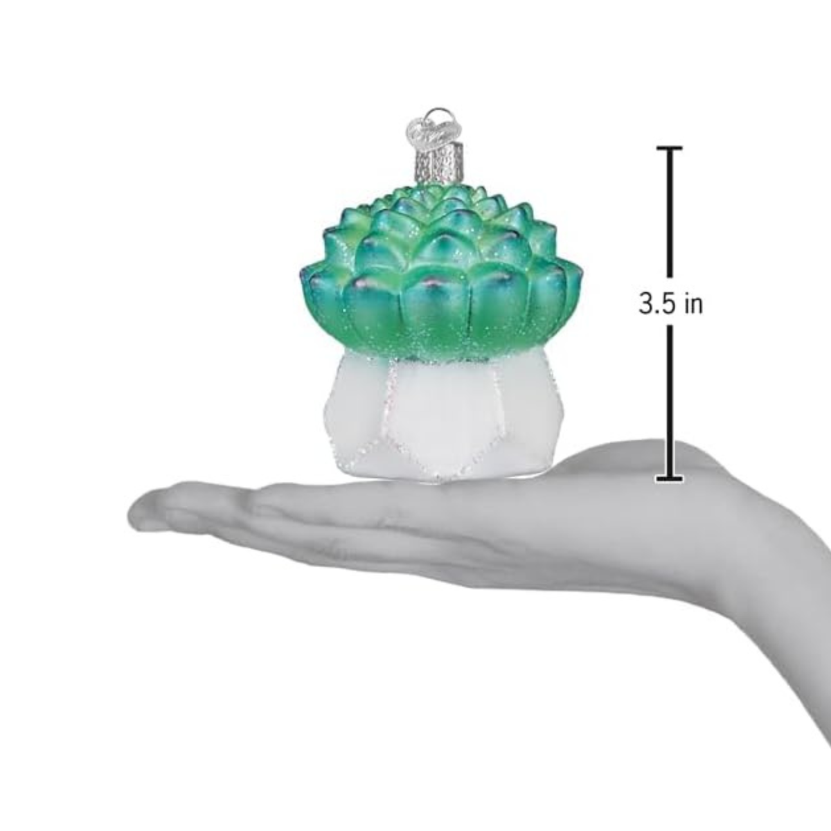 Old World Christmas Blown Glass Tree Ornament, Echeveria Succulent