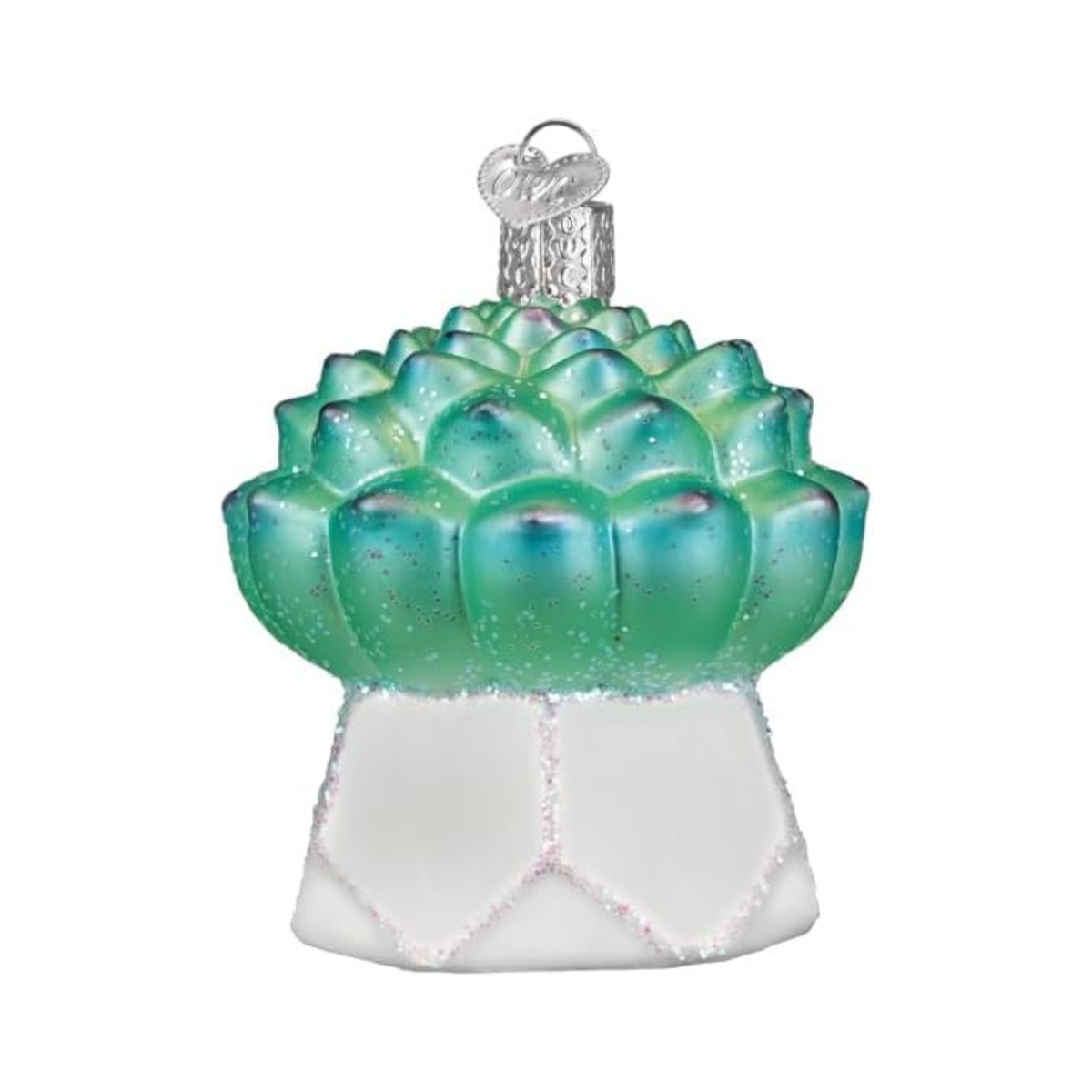 Old World Christmas Blown Glass Tree Ornament, Echeveria Succulent