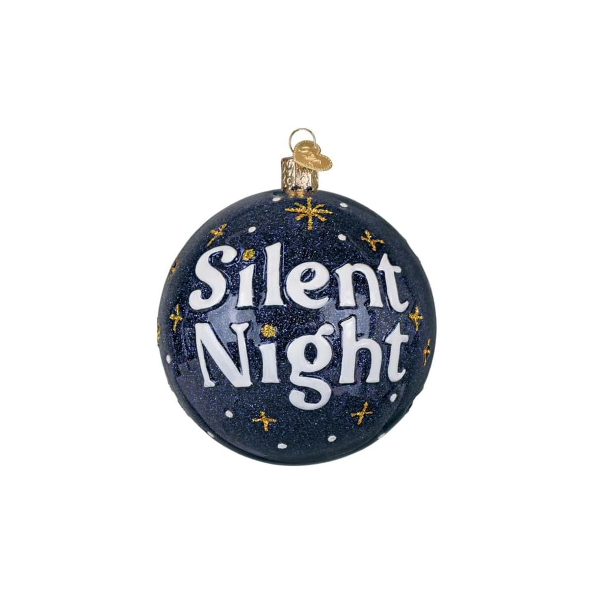 Old World Christmas, Round Collection, Silent Night Glass Ornament