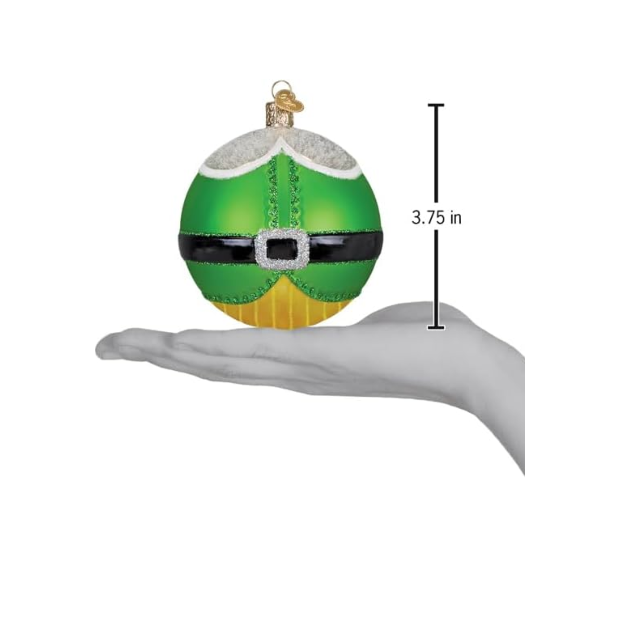 Old World Christmas, Round Collection, Elf Glass Ornament