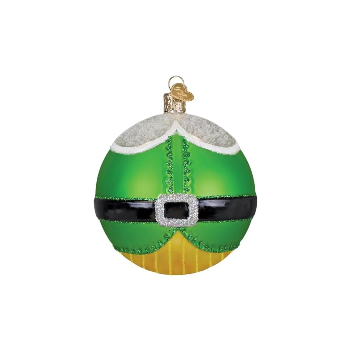 Old World Christmas, Round Collection, Elf Glass Ornament