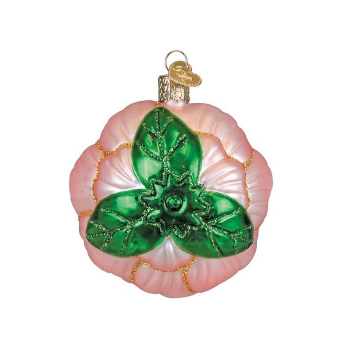 Old World Christmas Blown Glass Tree Ornament, Jeweled Peony Flower
