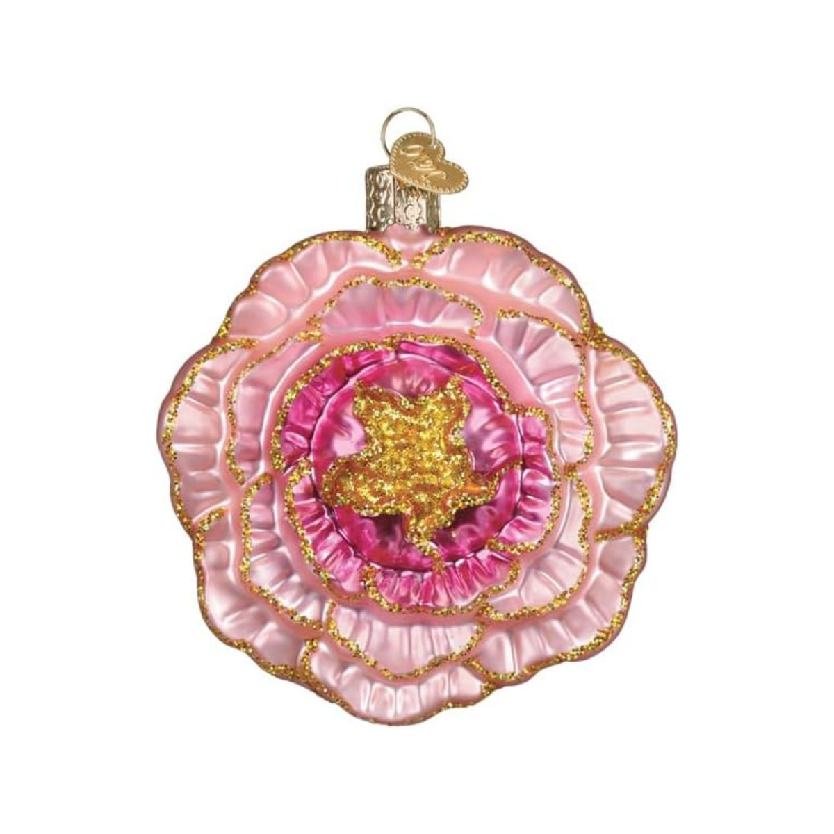 Old World Christmas Blown Glass Tree Ornament, Jeweled Peony Flower