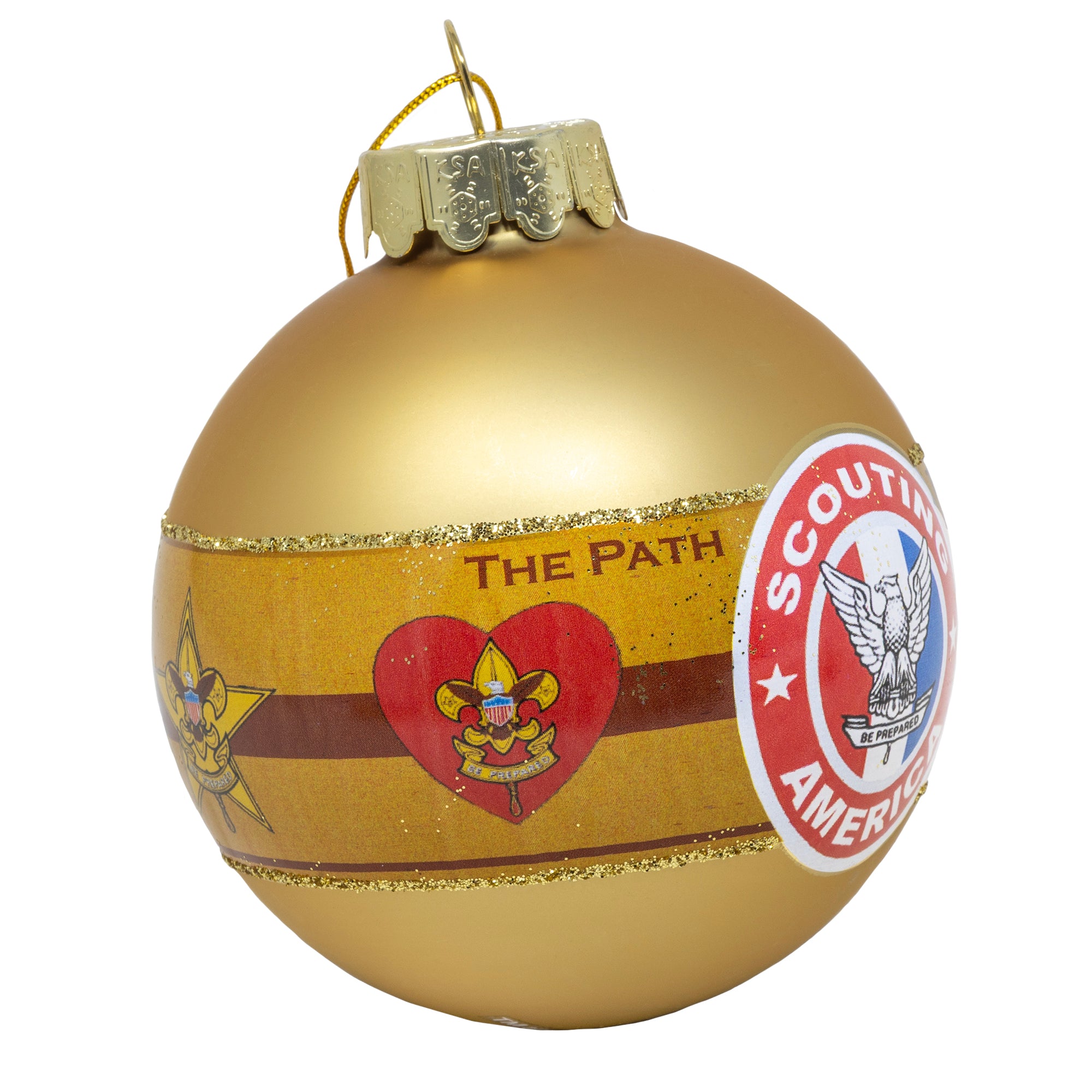 Kurt Adler Boy Scouts of America "The Path to Eagle" Glass Ball Ornament, 3"