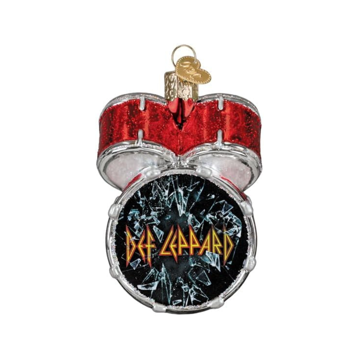 Old World Christmas Blown Glass Tree Ornament, Def Leppard Drum Set