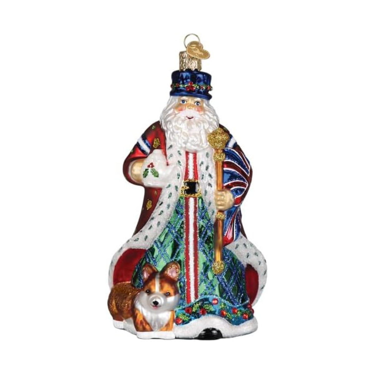 Old World Christmas Blown Glass Tree Ornament, United Kingdom Santa
