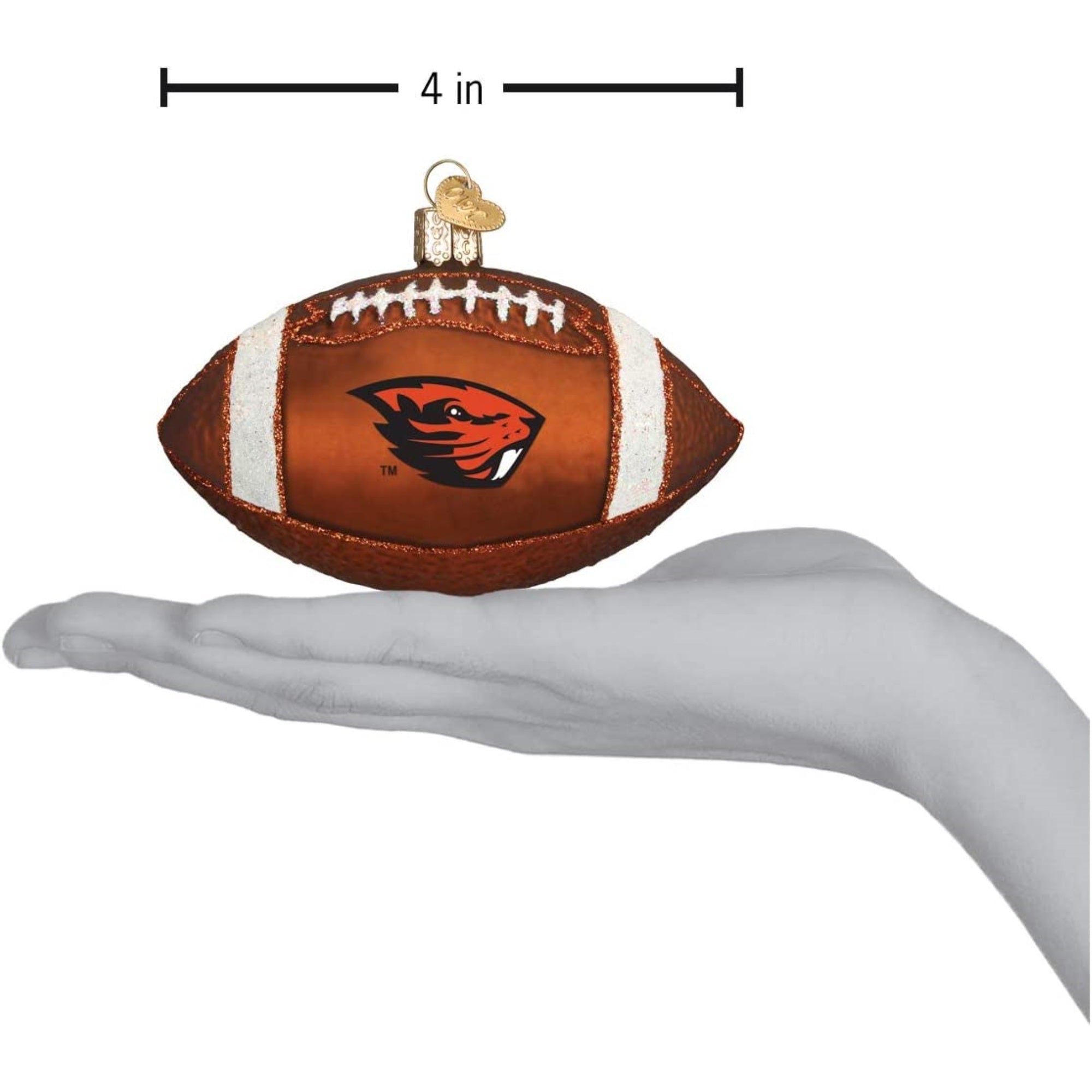 Old World Christmas Blown Glass Ornament for Christmas Tree, Oregon State Beaver Football