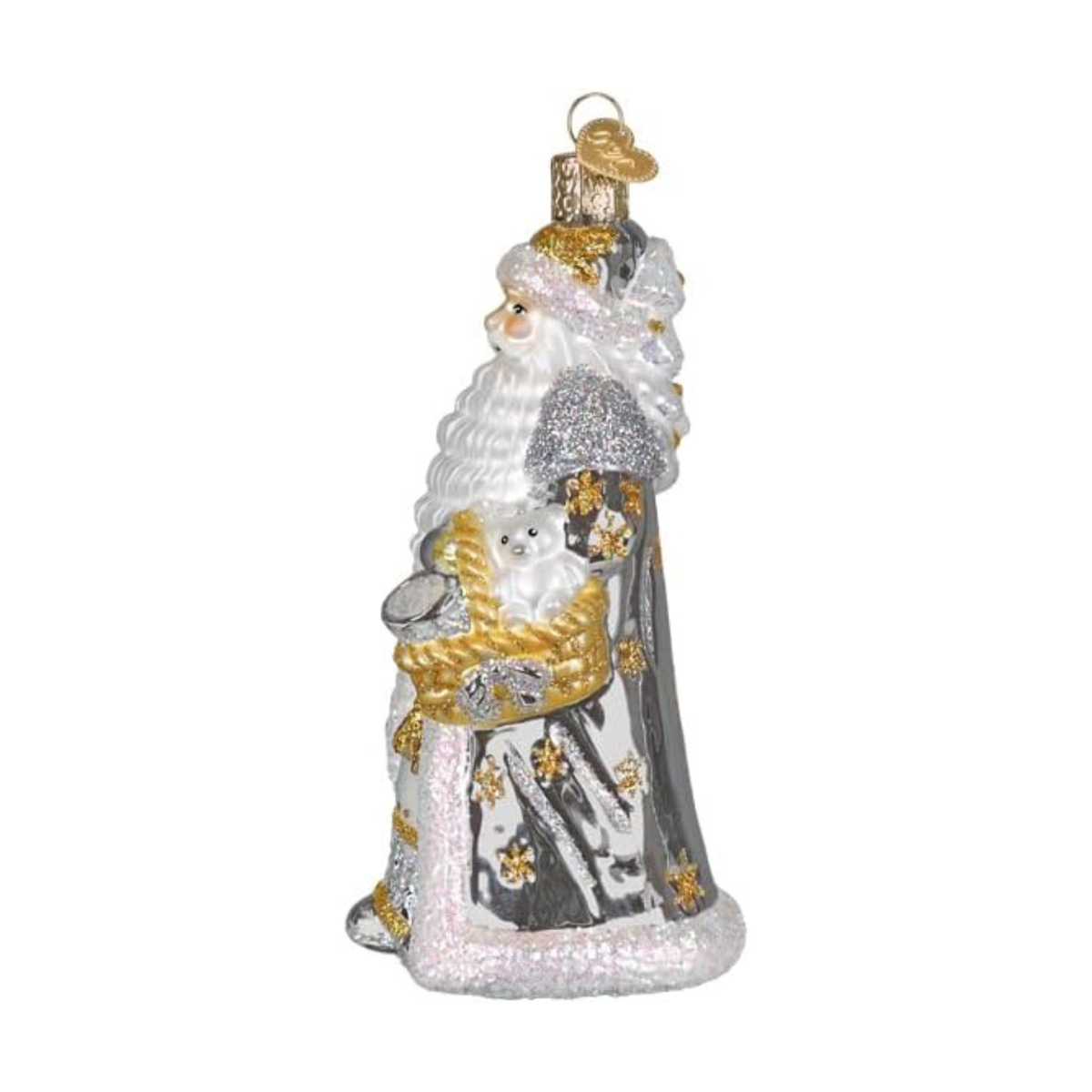 Old World Christmas Blown Glass Tree Ornament, Sterling Santa