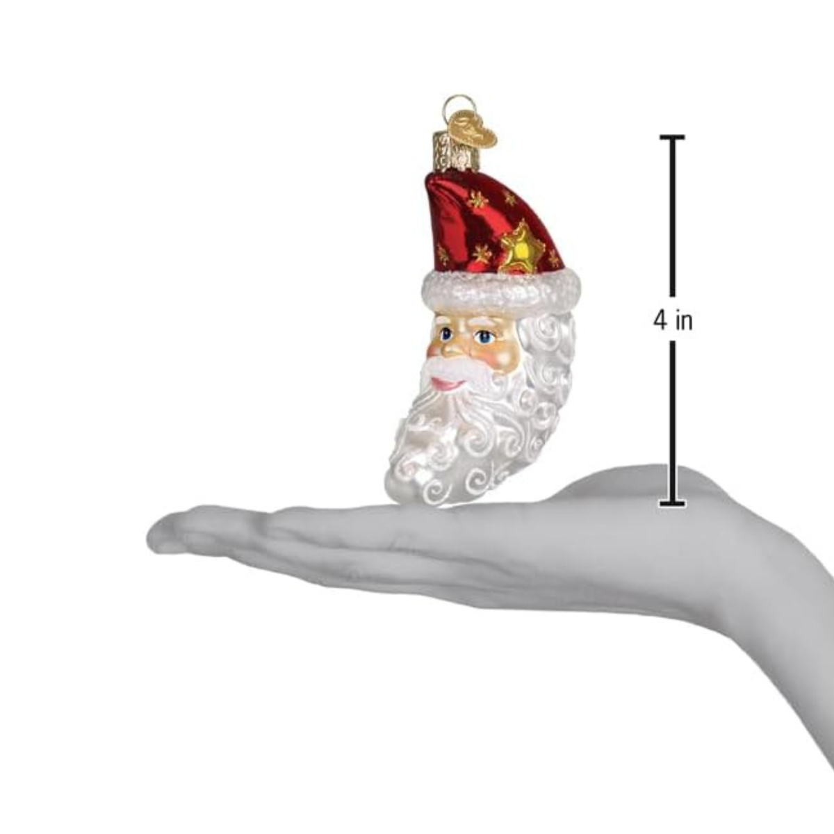 Old World Christmas Blown Glass Tree Ornament, Santa Moon Face