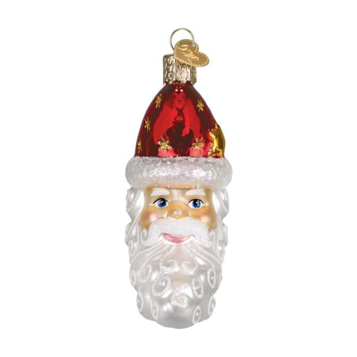 Old World Christmas Blown Glass Tree Ornament, Santa Moon Face