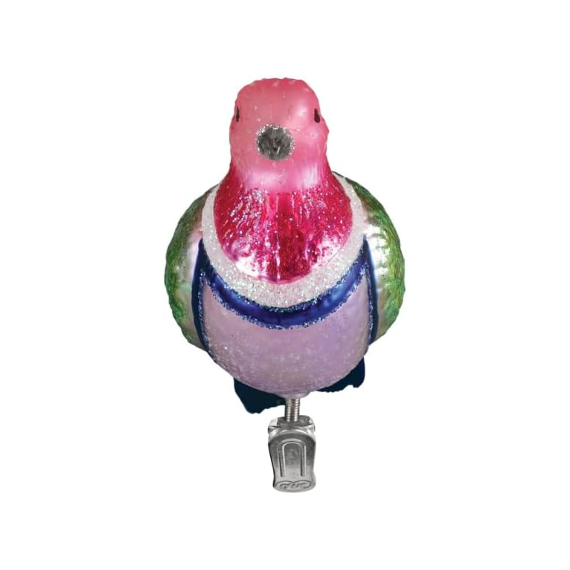Old World Christmas Blown Glass Pink Fruit Dove Ornament