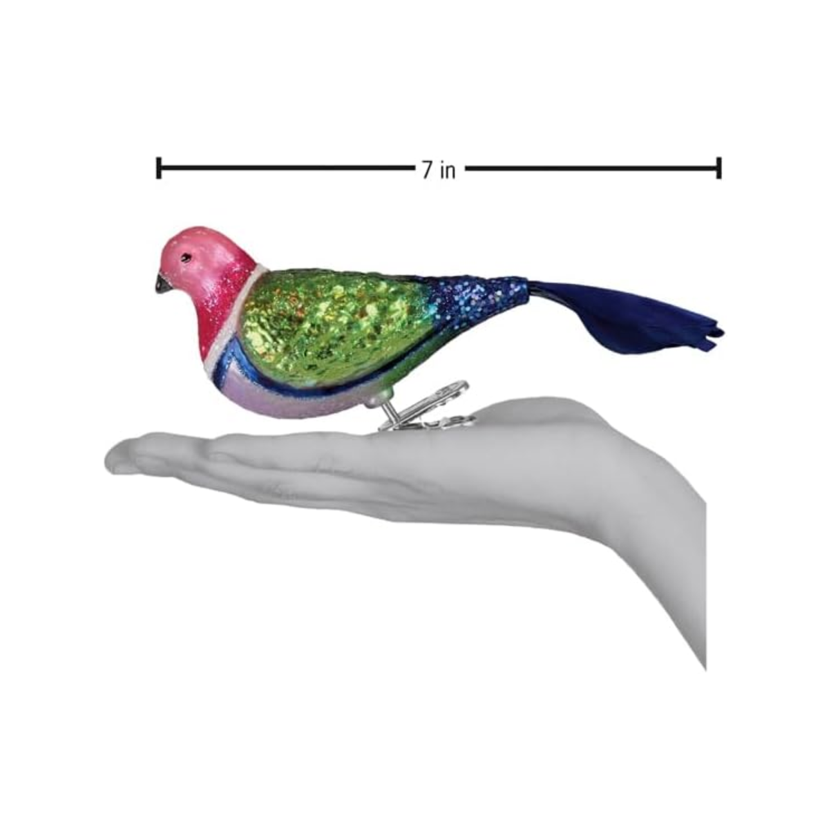 Old World Christmas Blown Glass Pink Fruit Dove Ornament
