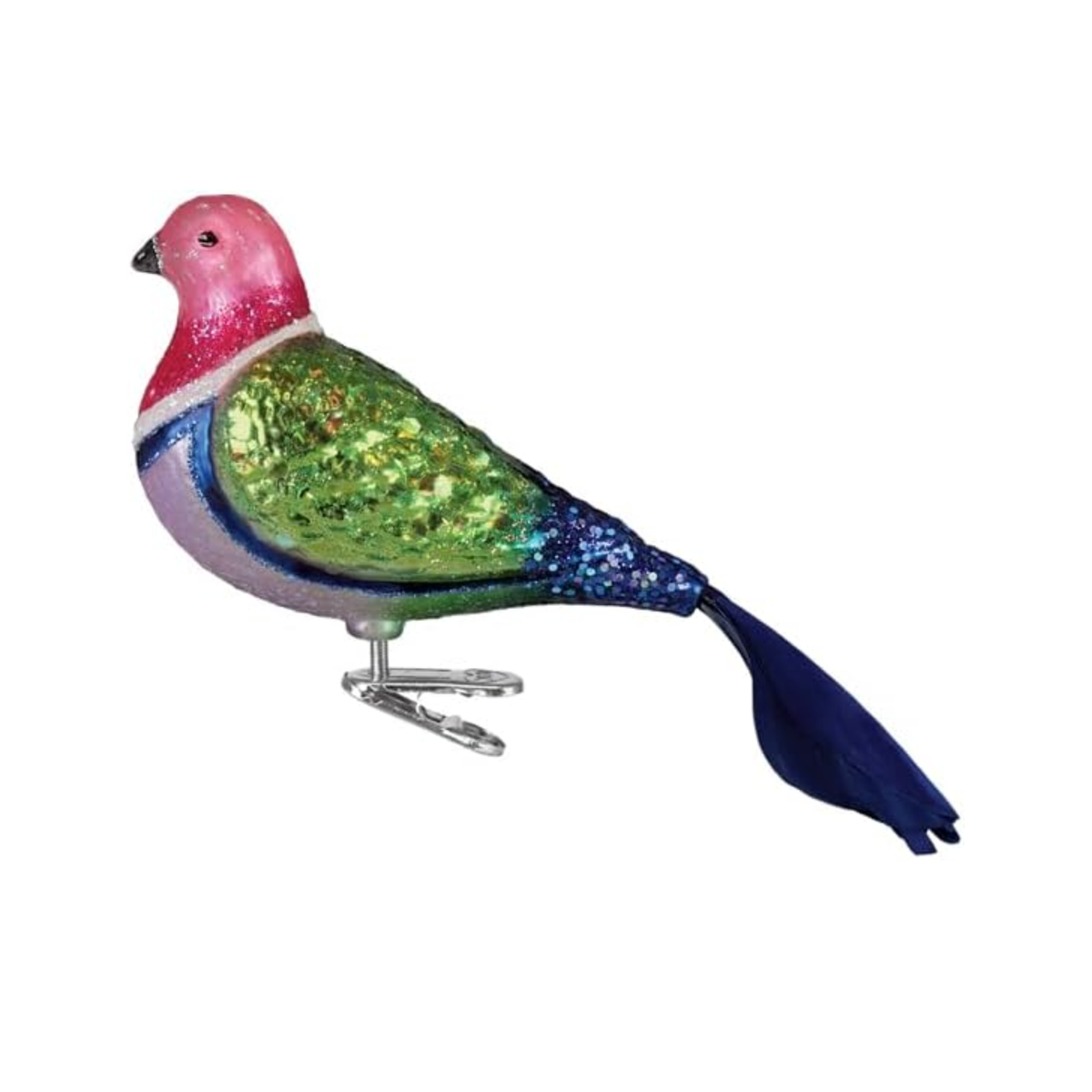 Old World Christmas Blown Glass Pink Fruit Dove Ornament