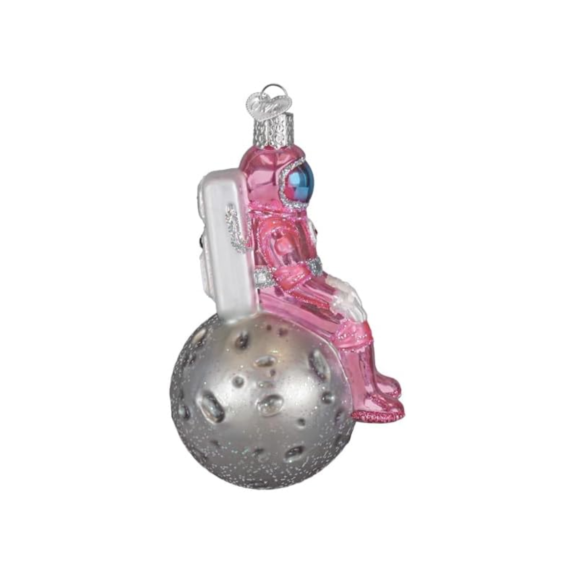 Old World Christmas Blown Glass Collection Astronaut Ornament, Pink