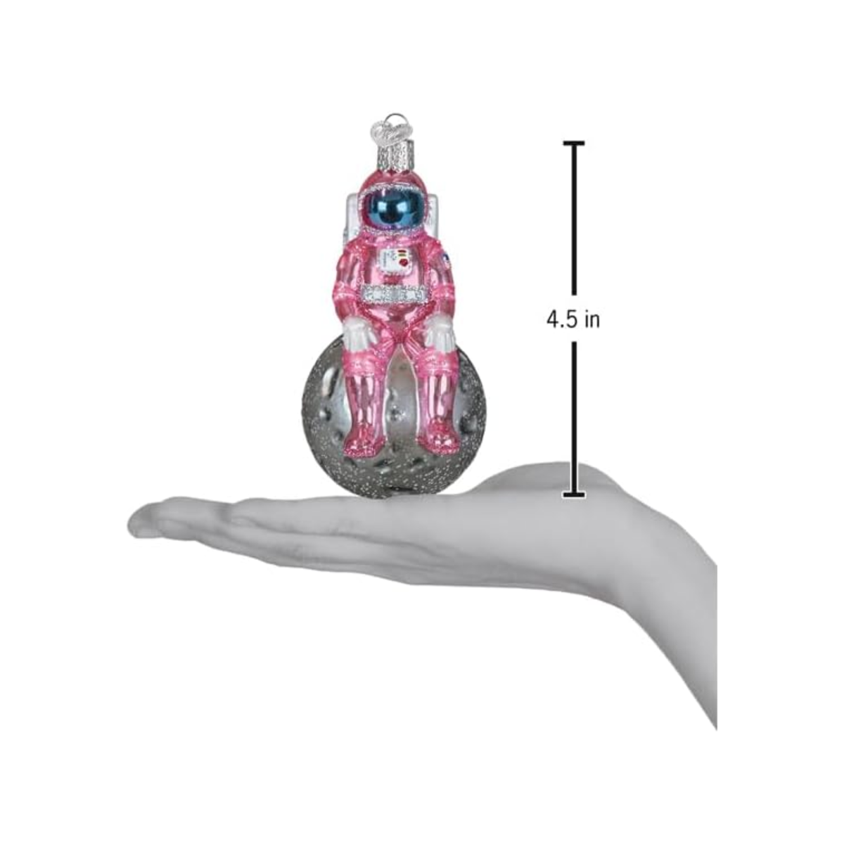 Old World Christmas Blown Glass Collection Astronaut Ornament, Pink