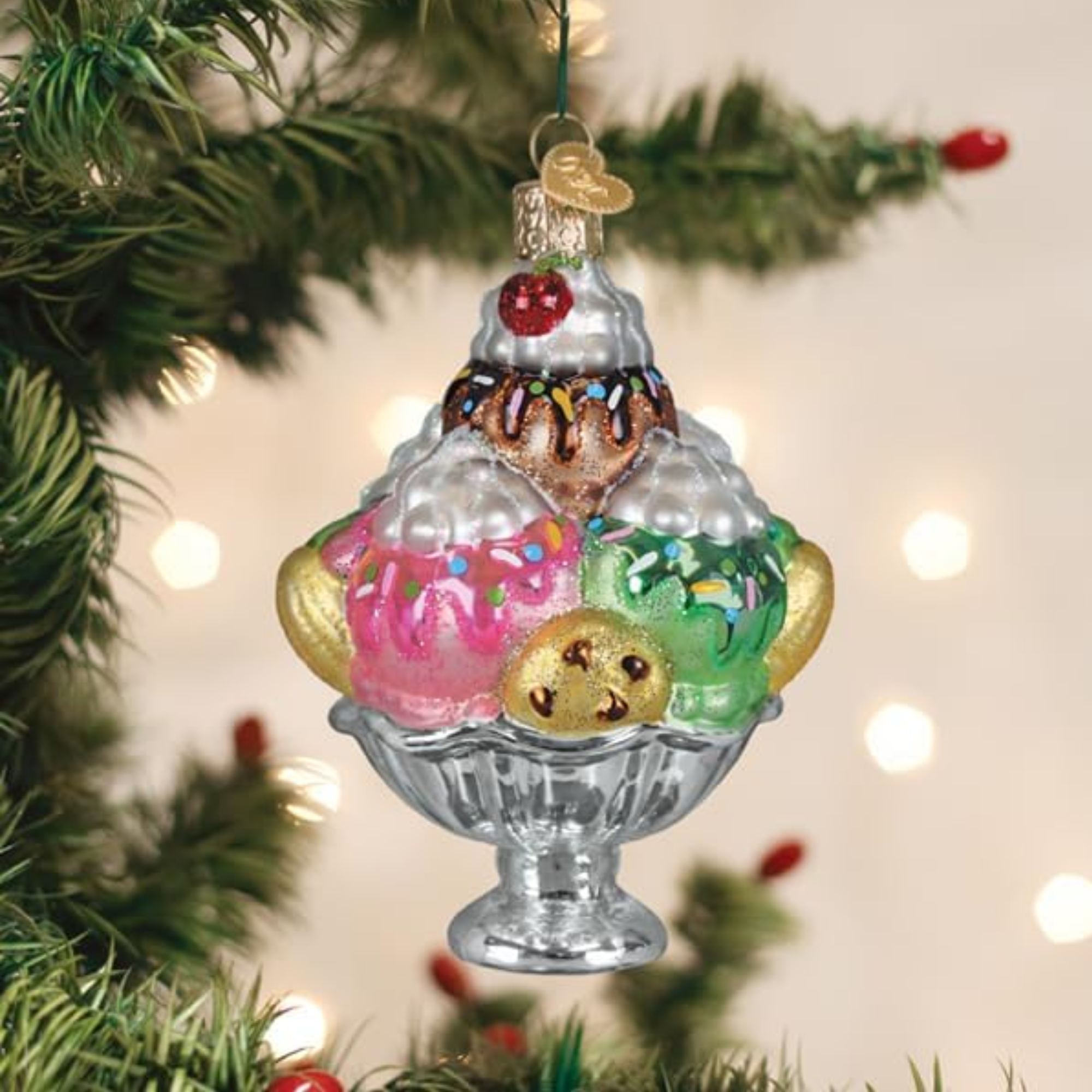 Old World Christmas Blown Glass Ornament Collection, Decadence Delight Sundae