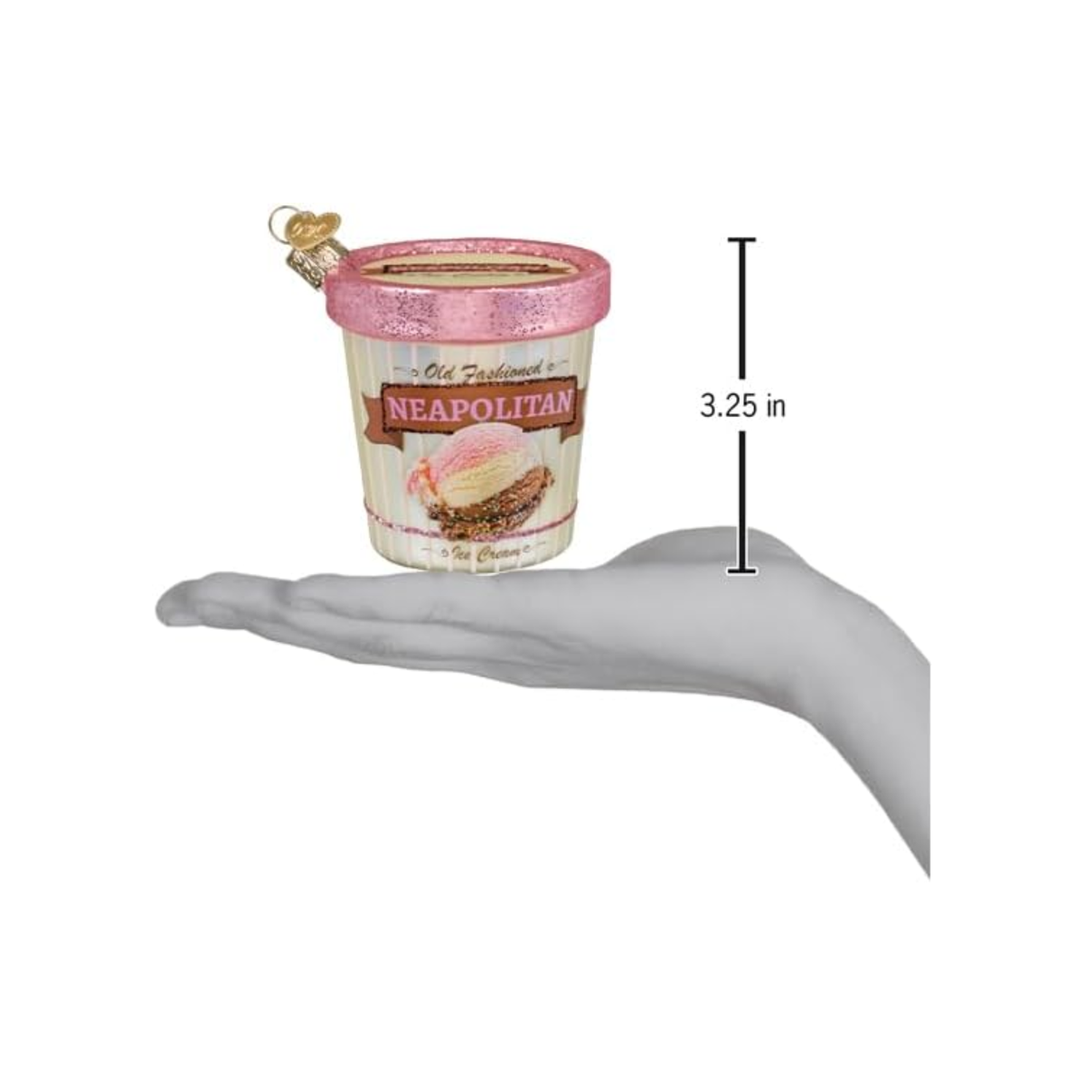 Old World Christmas Blown Glass Ornament Collection, Neapolitan Ice Cream Pint