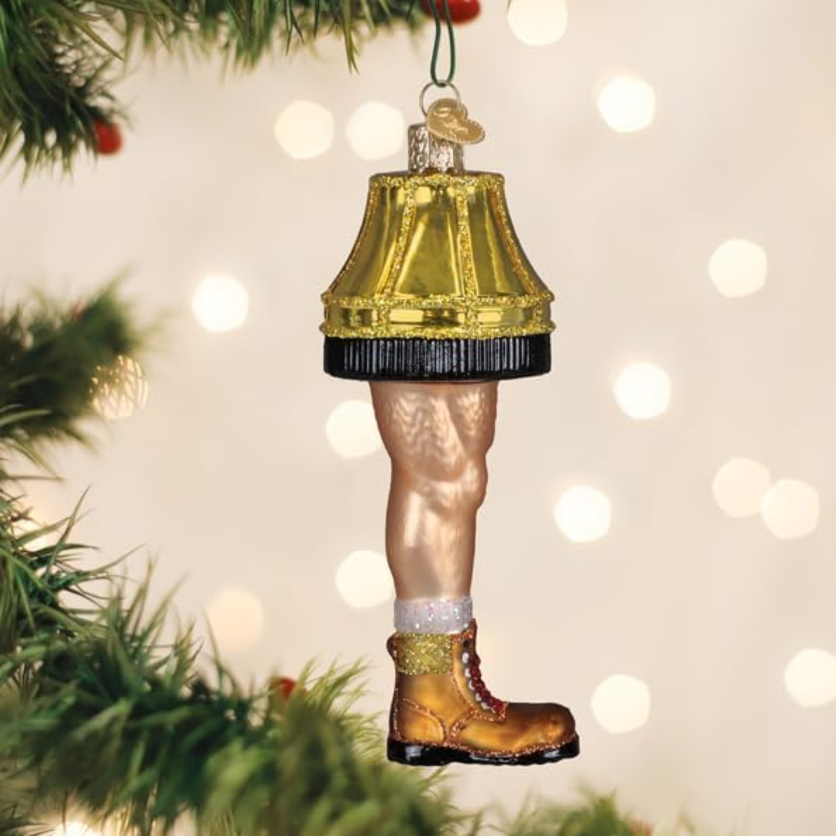 Old World Christmas Blown Glass Ornament Collection, Man Leg Lamp