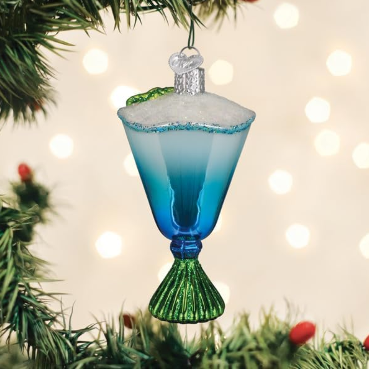 Old World Christmas Blown Glass Ornament Collection, Blue Glacier Cocktail