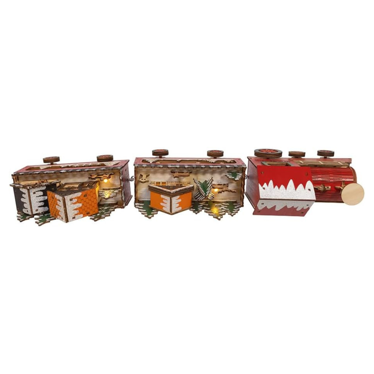 Kurt Adler Battery-Operated LED Train with Santa & Home Scene, 22in