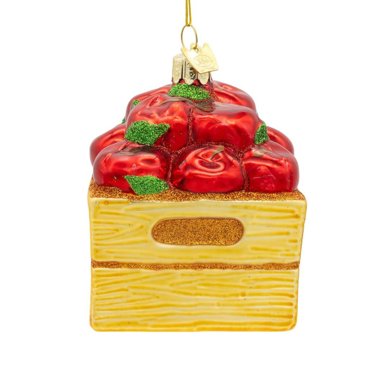 Kurt Adler Noble Gems Glass Ornament Collection, Apple Box, 3.5in