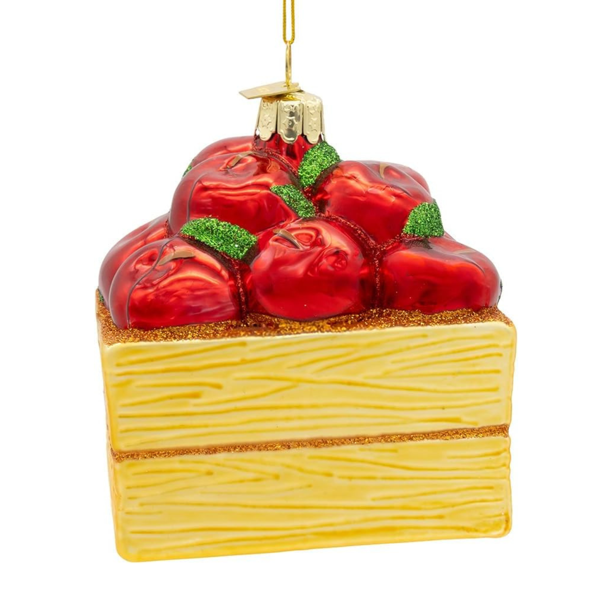 Kurt Adler Noble Gems Glass Ornament Collection, Apple Box, 3.5in