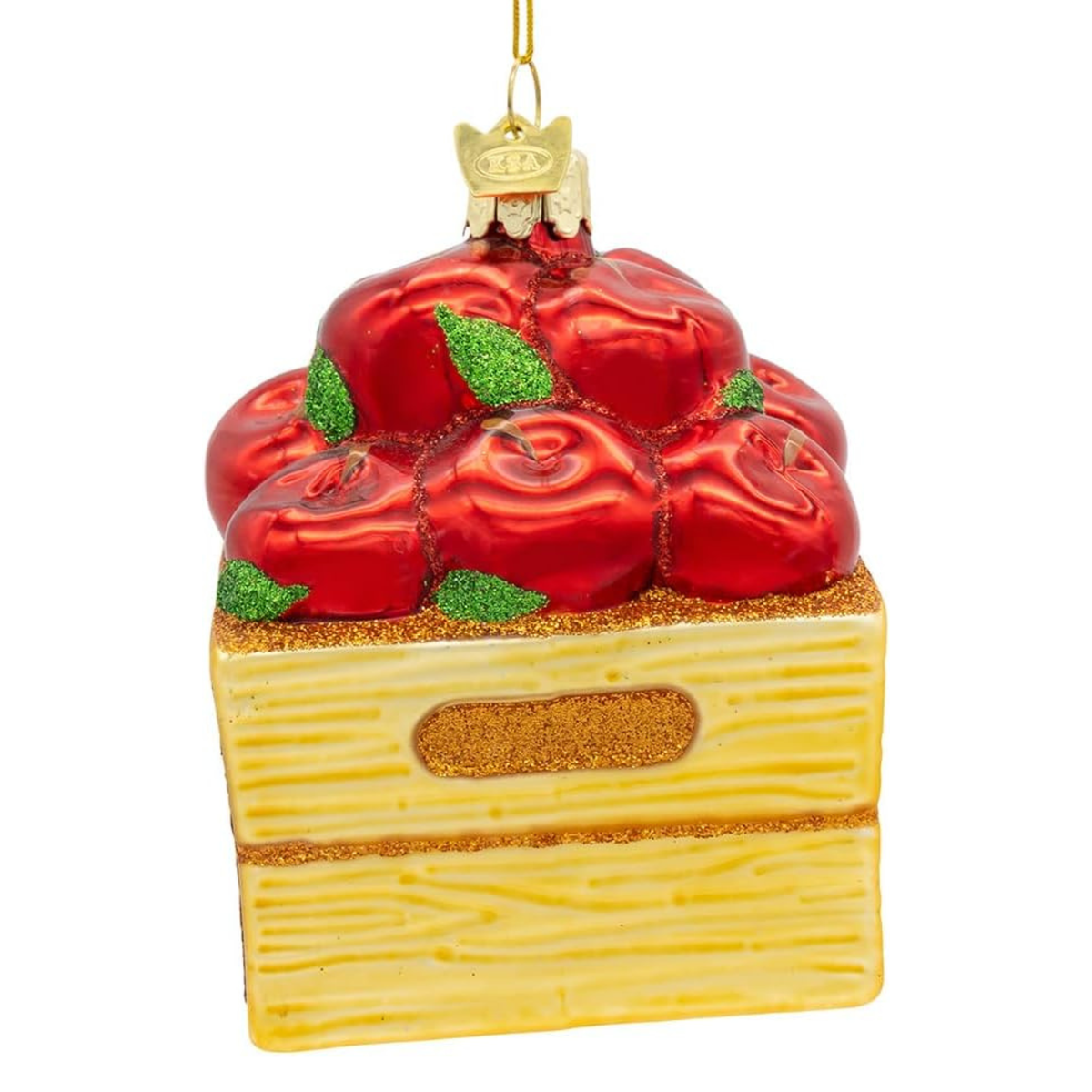 Kurt Adler Noble Gems Glass Ornament Collection, Apple Box, 3.5in