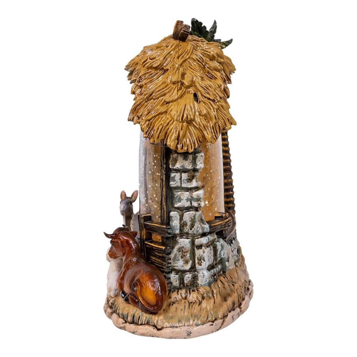 Kurt Adler LED Nativity Scene with Spinning Glitter Water, 8in