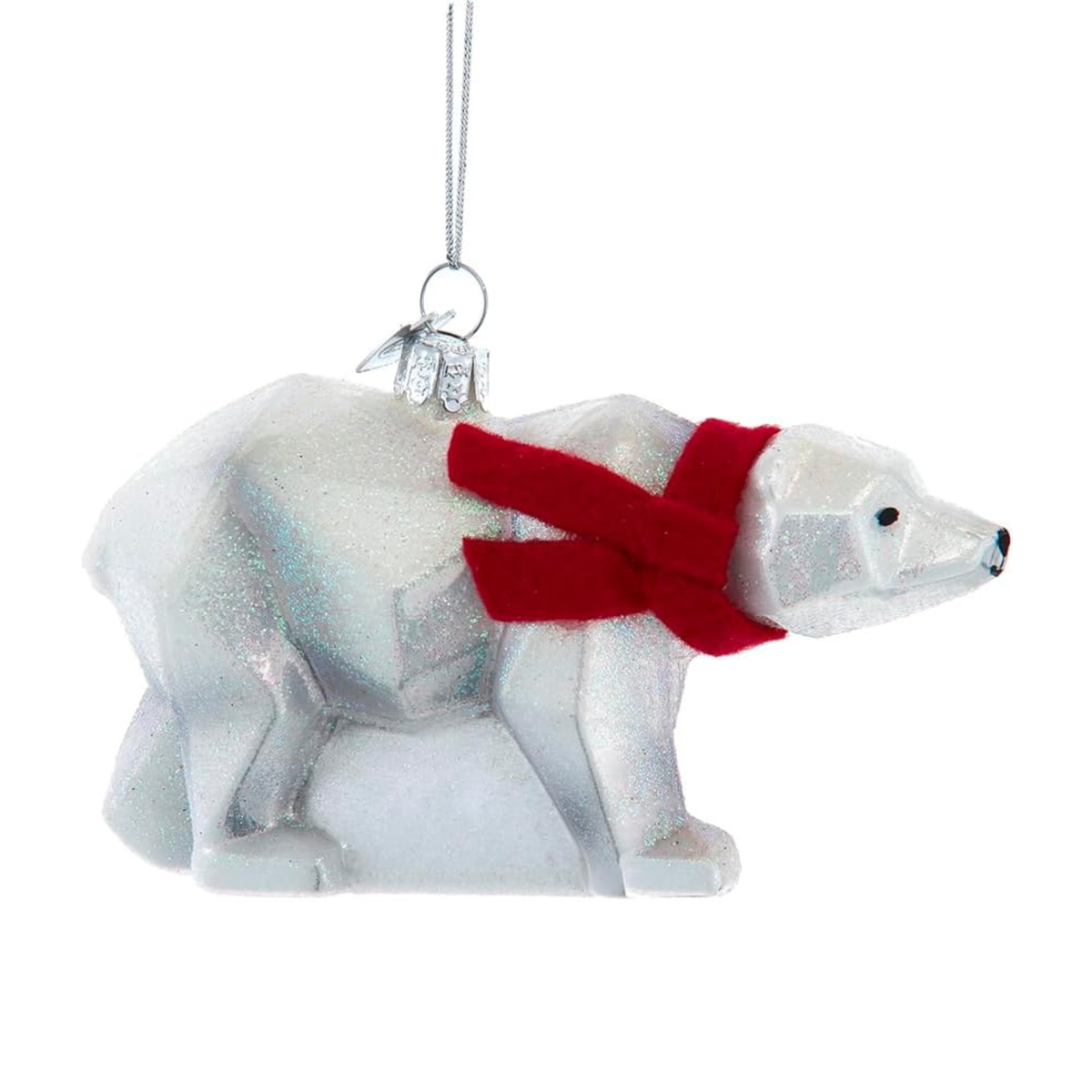 Kurt Adler Noble Gems Glass Ornament Collection, Polar Bear, 3in