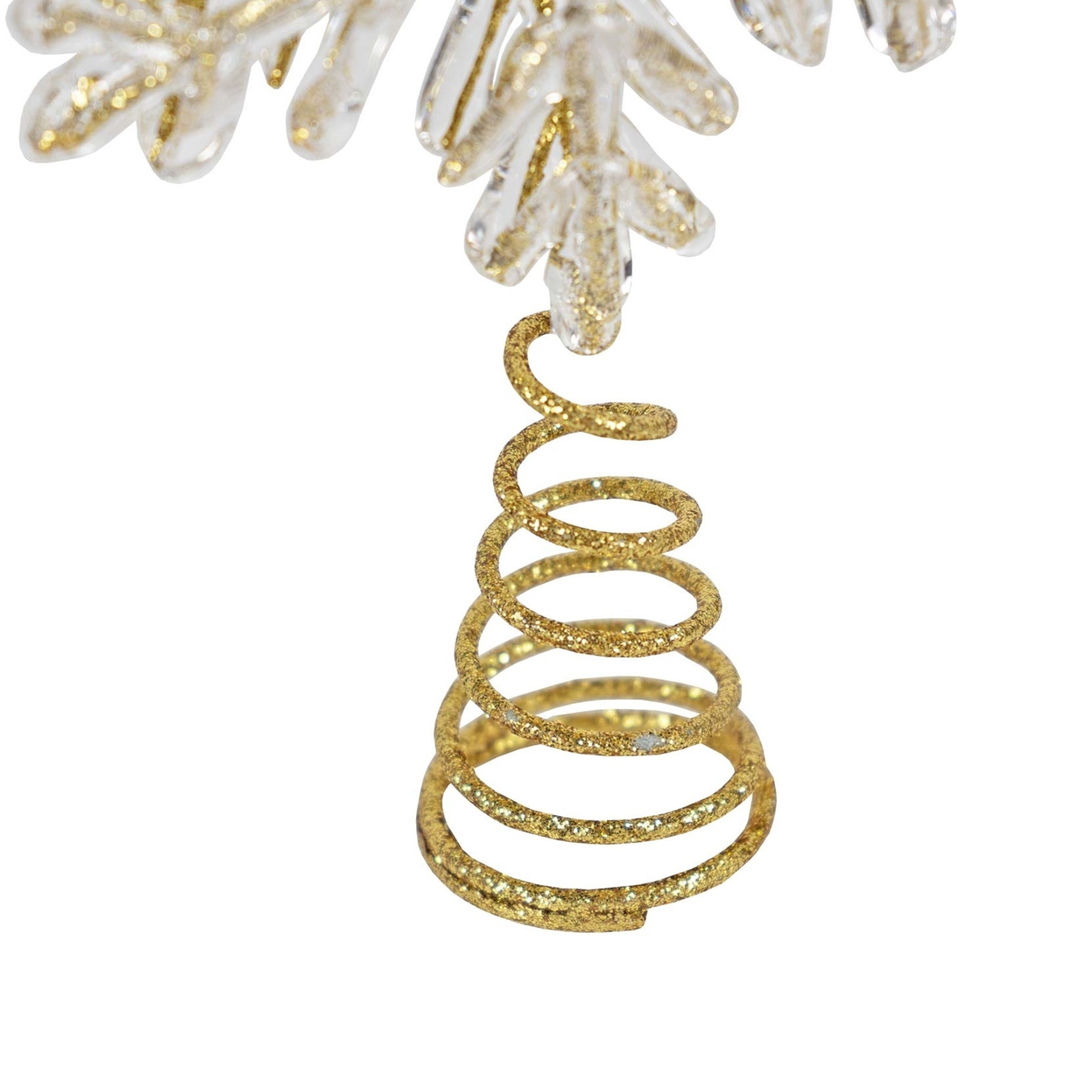 Kurt Adler Miniature Christmas Tree Topper, Gold Snowflake, 7"
