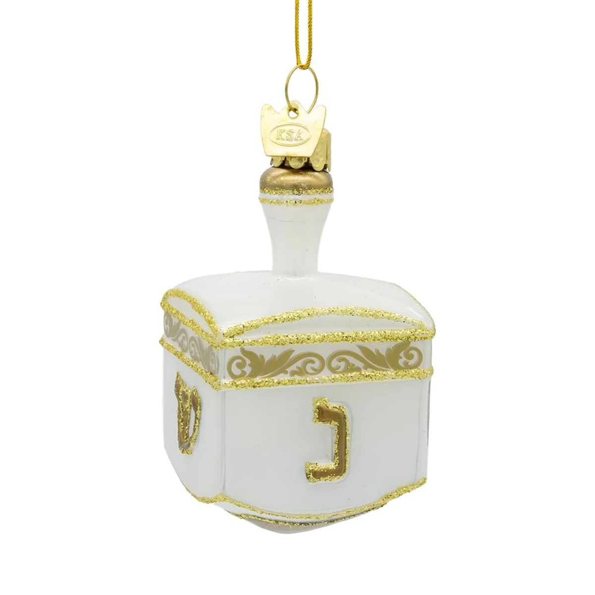 Kurt Adler Noble Gems Glass Dreidel Ornament, 3.5in