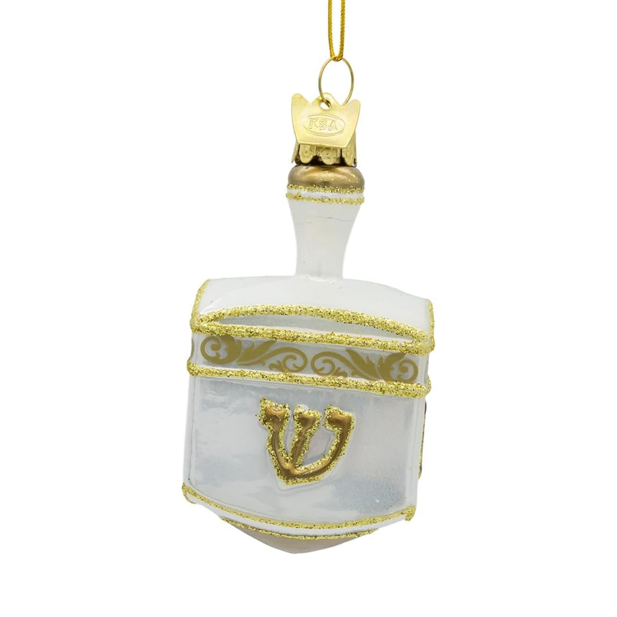 Kurt Adler Noble Gems Glass Dreidel Ornament, 3.5in