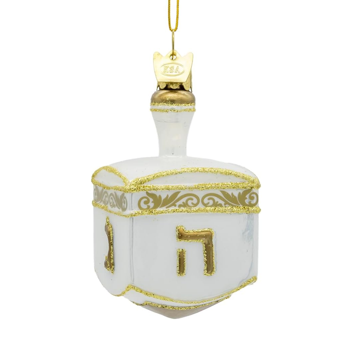Kurt Adler Noble Gems Glass Dreidel Ornament, 3.5in