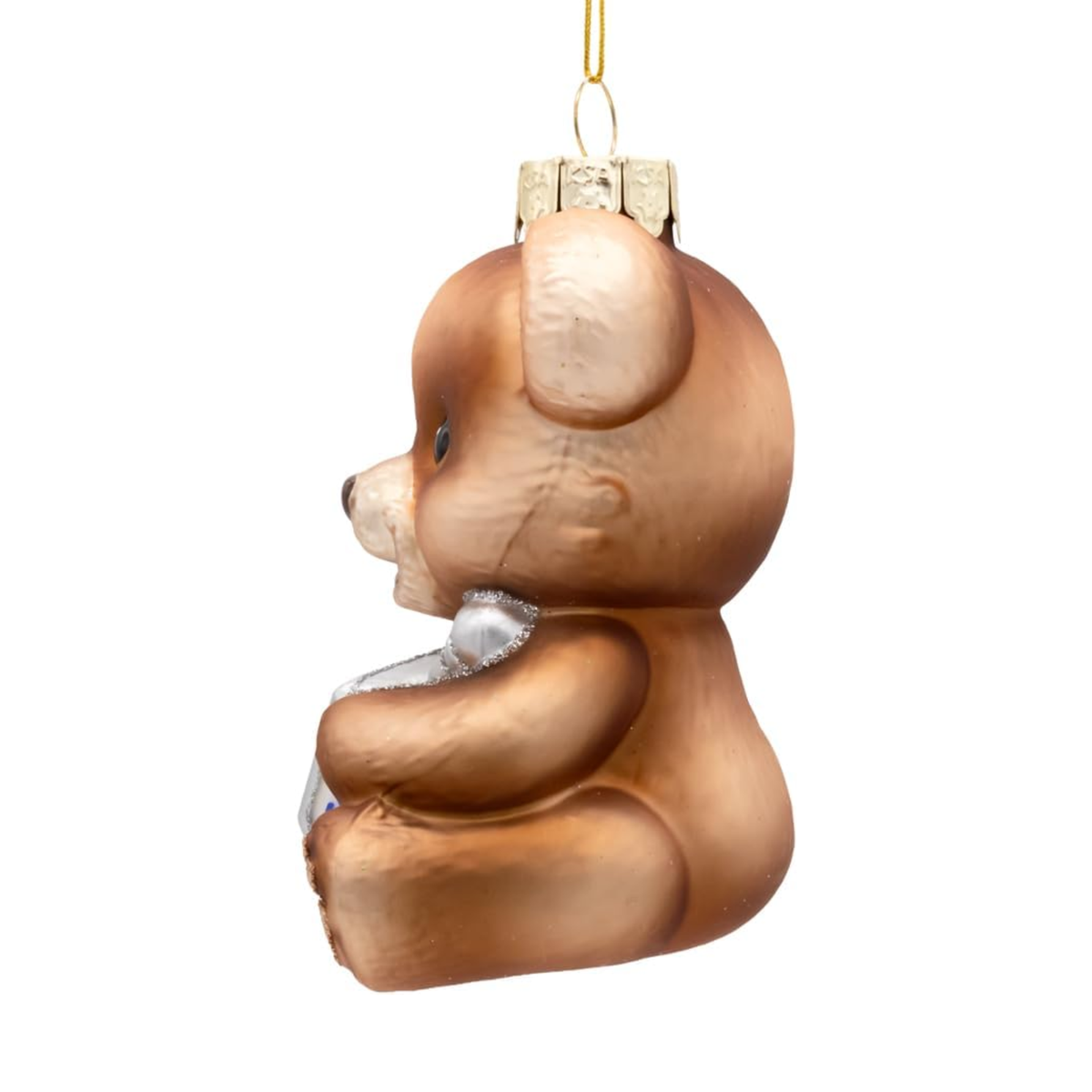 Kurt Adler Noble Gems Glass Ornament Collection, Hanukkah Teddy Bear, 4in