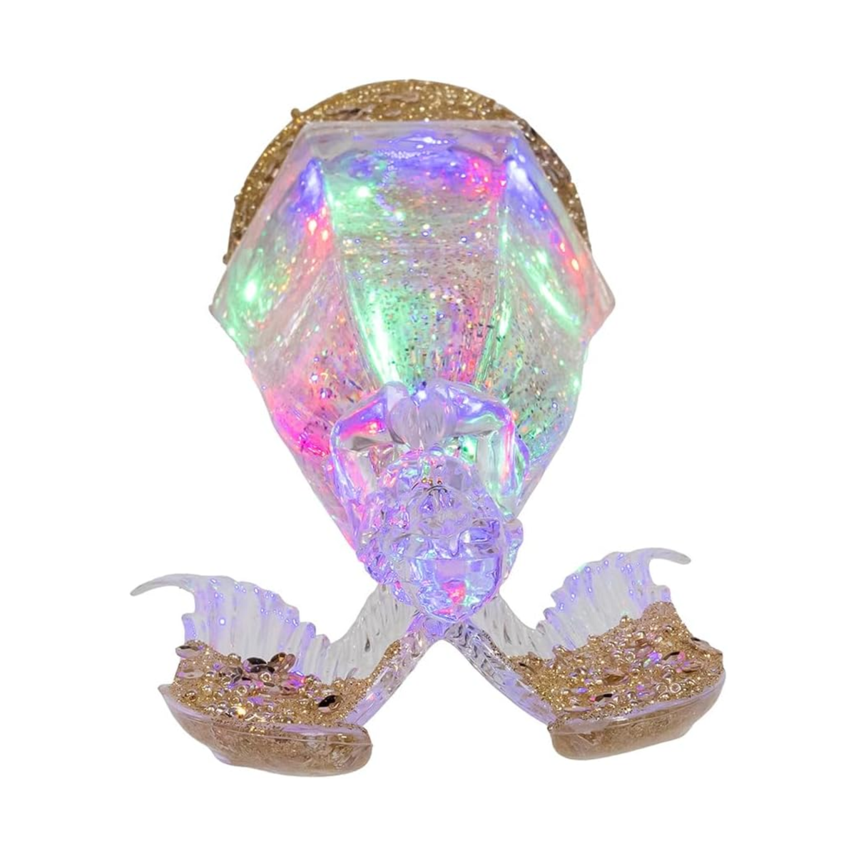 Kurt Adler Battery Operated LED Lighted Swirling Glitter Angel, 10in