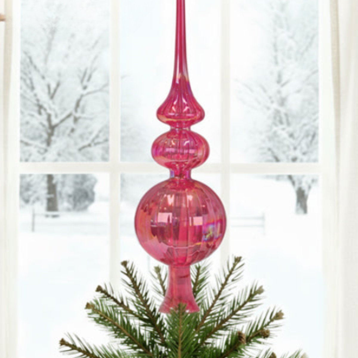Old World Christmas Tree Top Collection, Retro Winter Blush, Pink