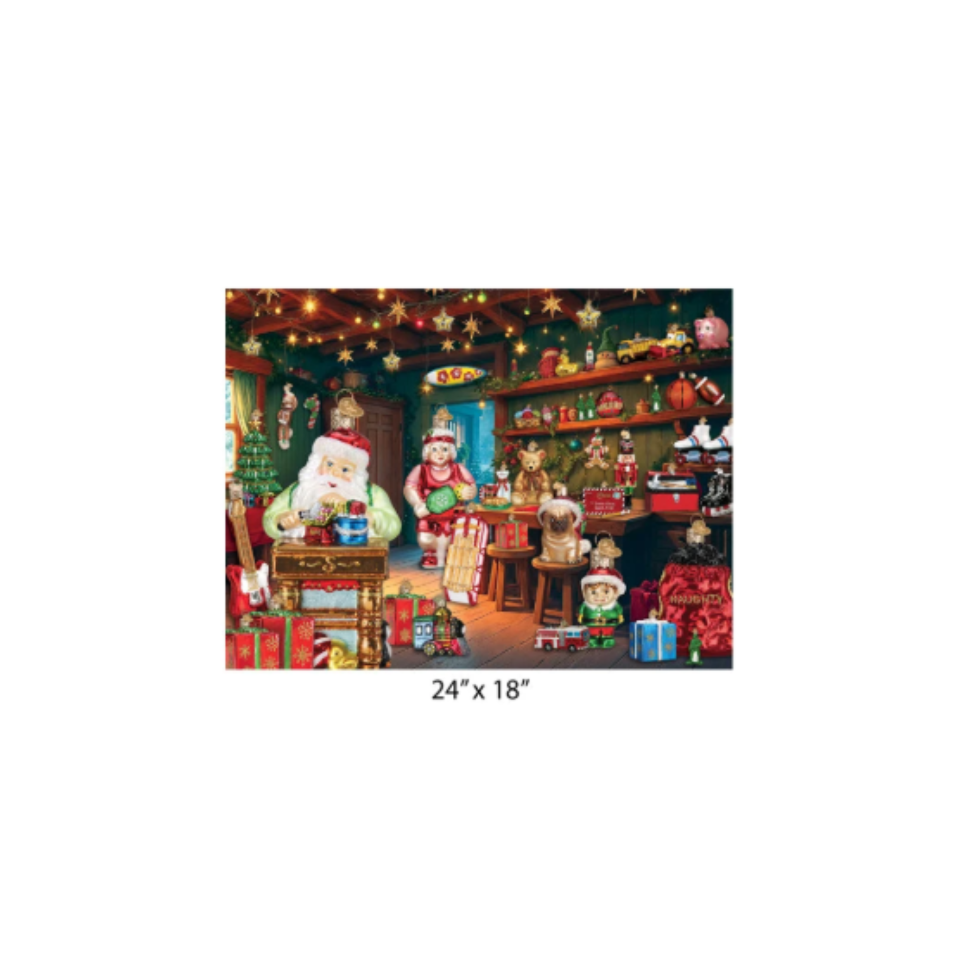 Old World Christmas Puzzle Collection, Santa’s Workshop, 500 pieces