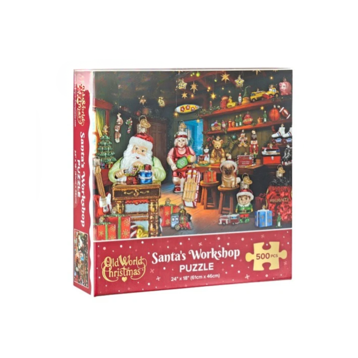 Old World Christmas Puzzle Collection, Santa’s Workshop, 500 pieces