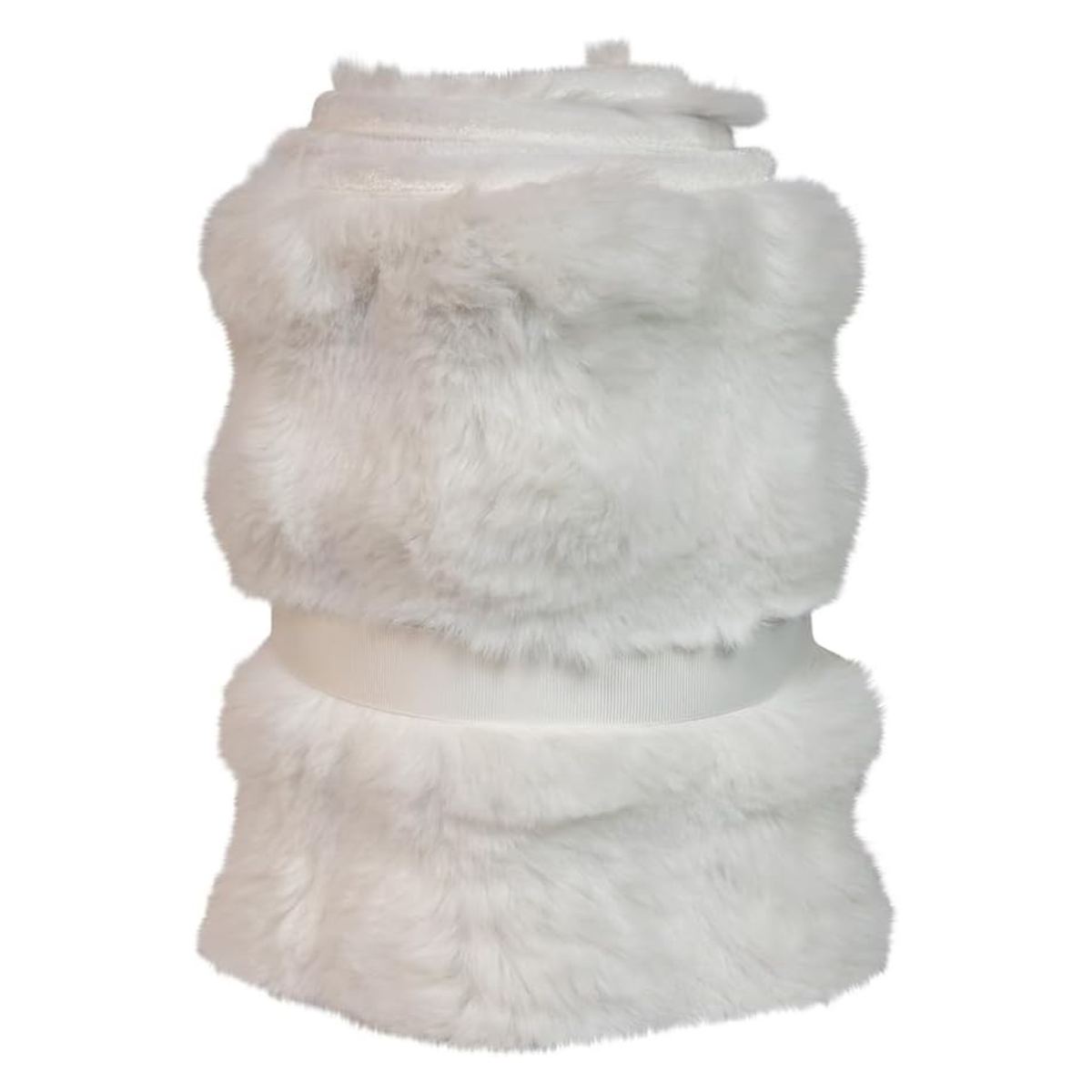 Kurt Adler Faux Fur Tree Collar, White, 24in
