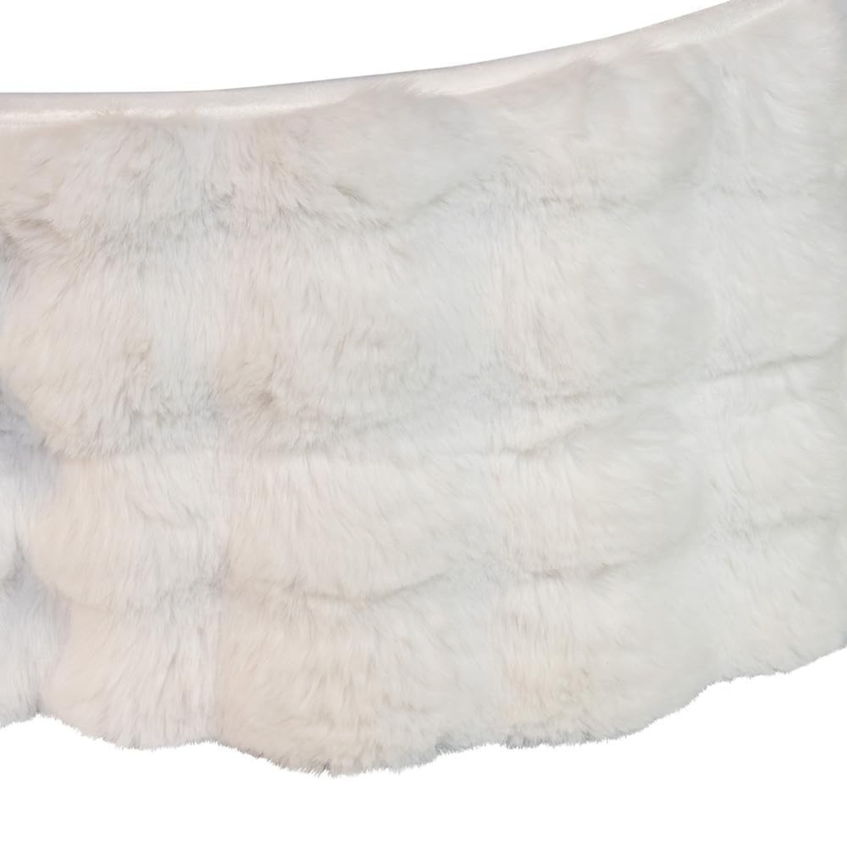 Kurt Adler Faux Fur Tree Collar, White, 24in