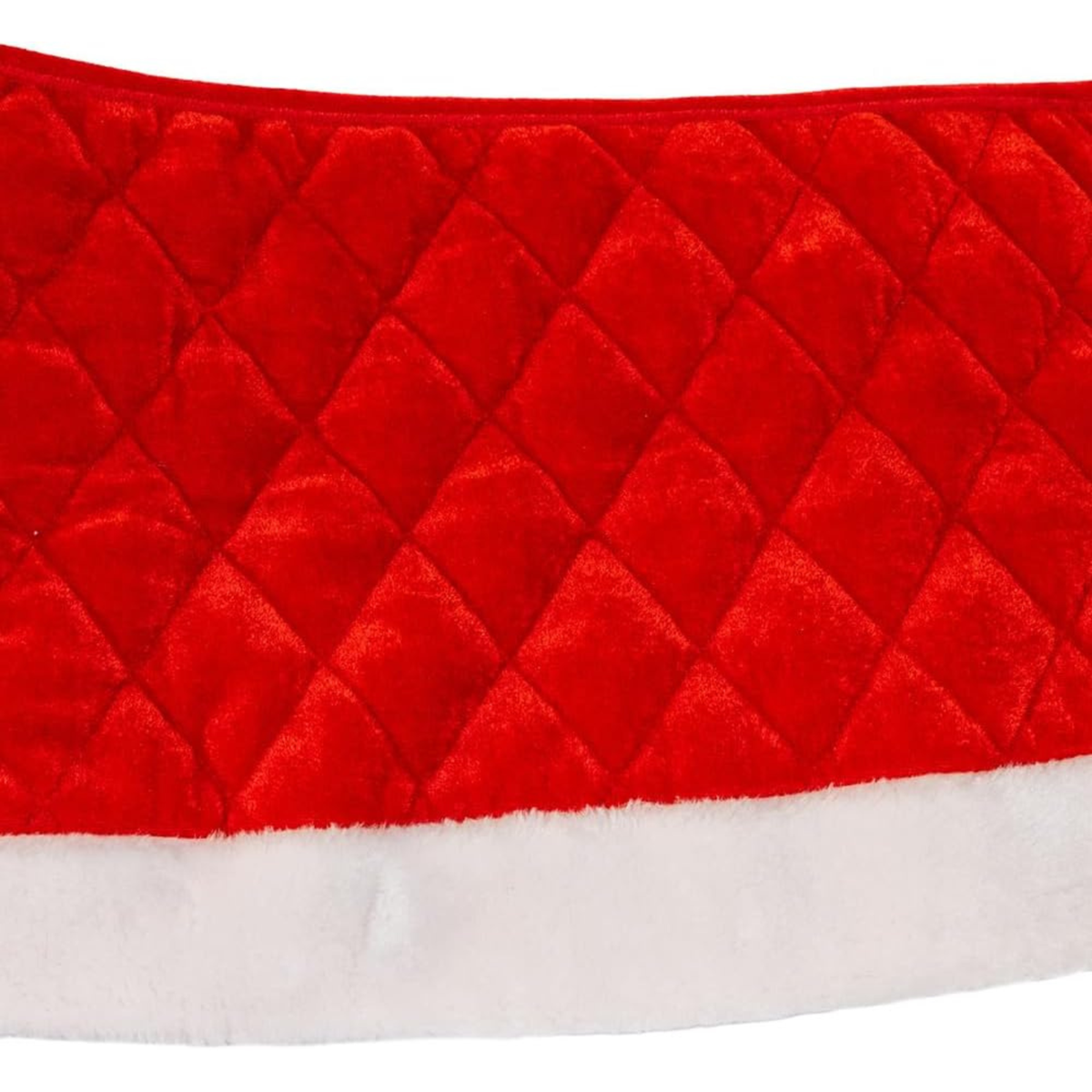 Kurt Adler Quilted Velvet Tree Collar, Red, 24in
