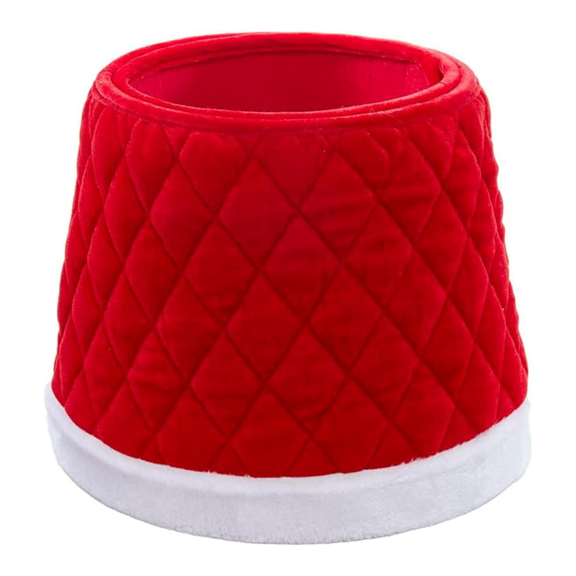 Kurt Adler Quilted Velvet Tree Collar, Red, 24in