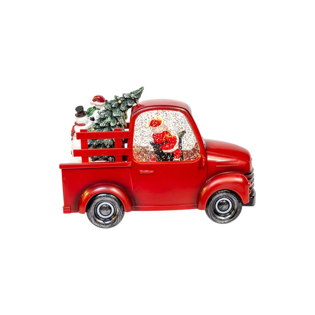 Kurt Adler USB LED Santa & Christmas Tree Truck Water Globe, 6.5in