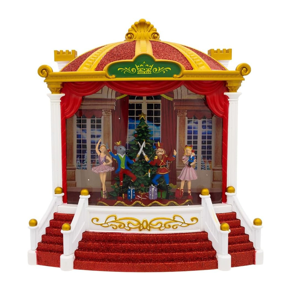 Kurt Adler USB LED Ballet Theater Water Lantern, 9.5in