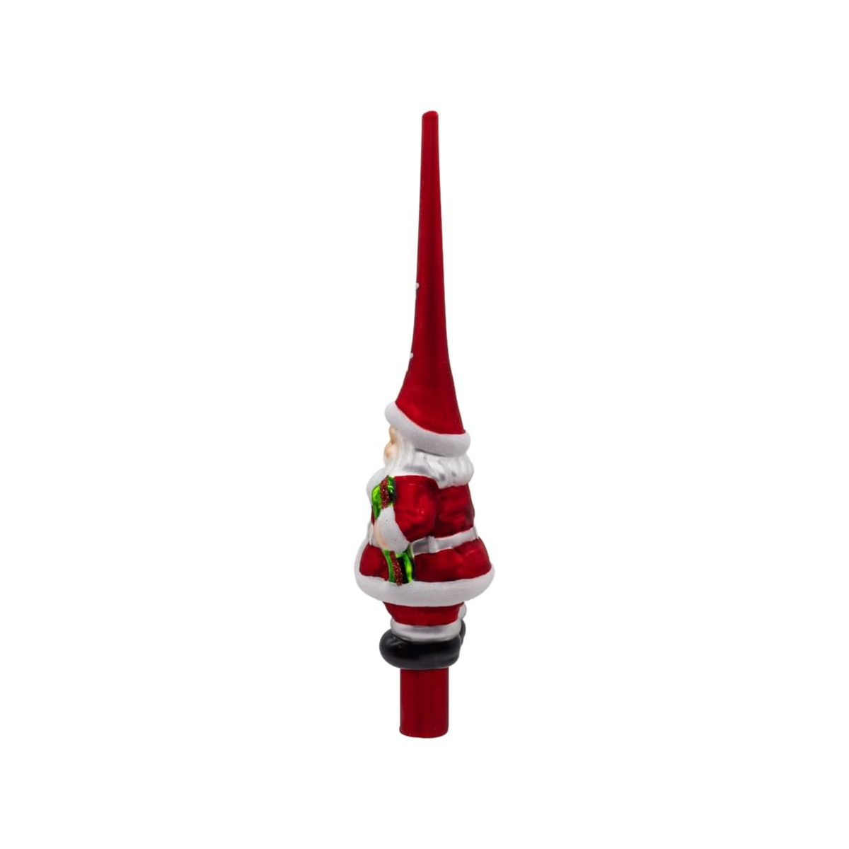 Kurt Adler Glass Tree Topper for Christmas Tree, Santa, Red, 12.2in