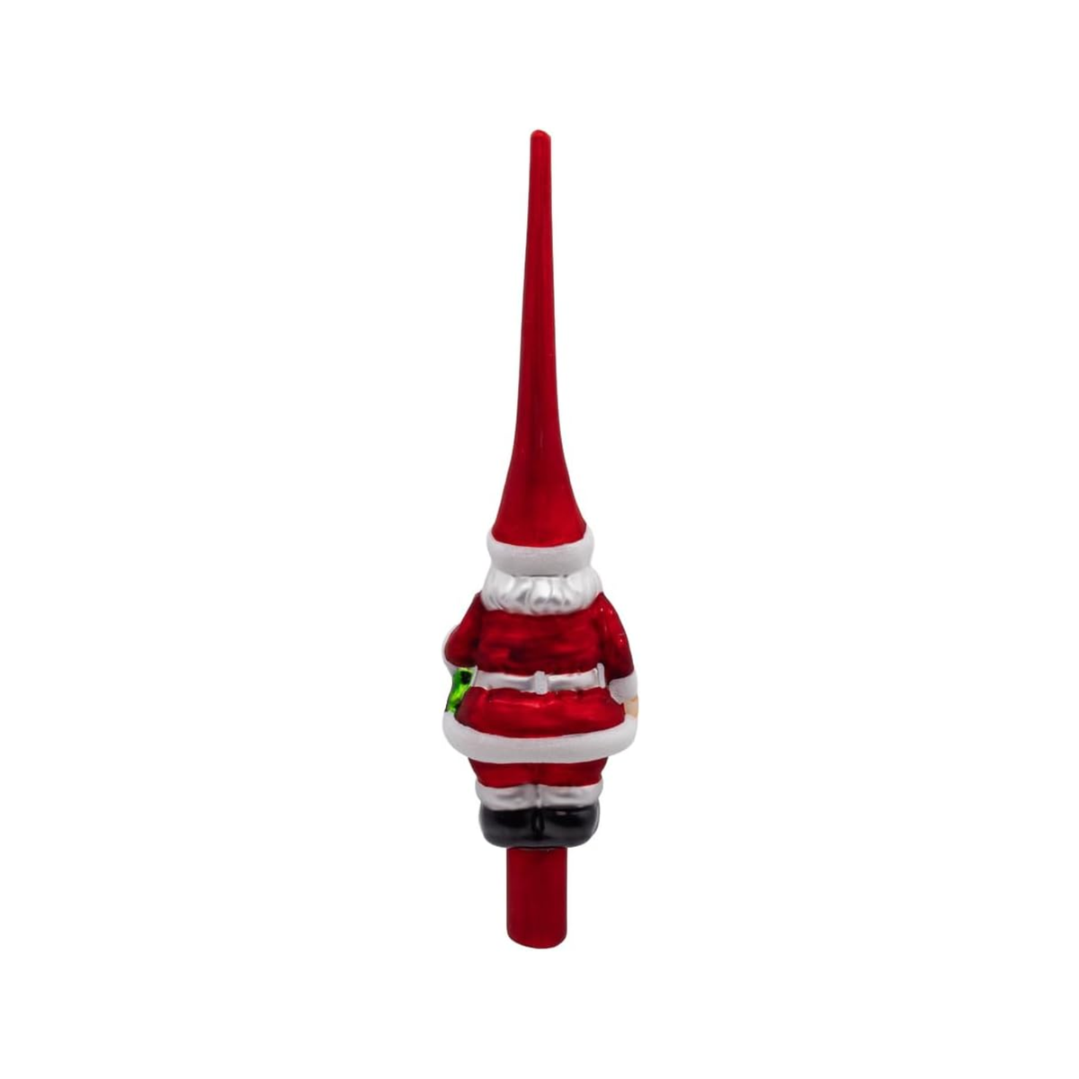 Kurt Adler Glass Tree Topper for Christmas Tree, Santa, Red, 12.2in