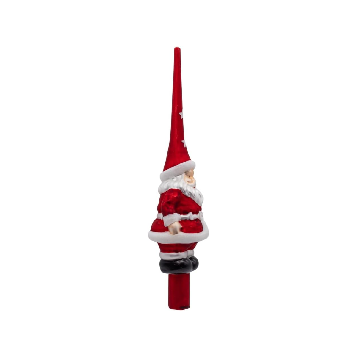 Kurt Adler Glass Tree Topper for Christmas Tree, Santa, Red, 12.2in